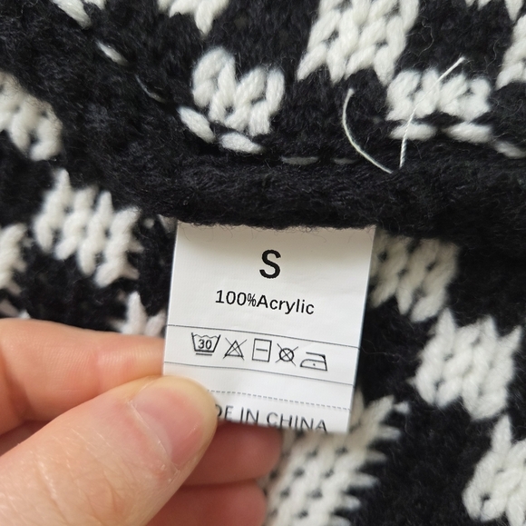 Amazon Black And White Checkered Cardigan Size Small - Picture 5 of 6